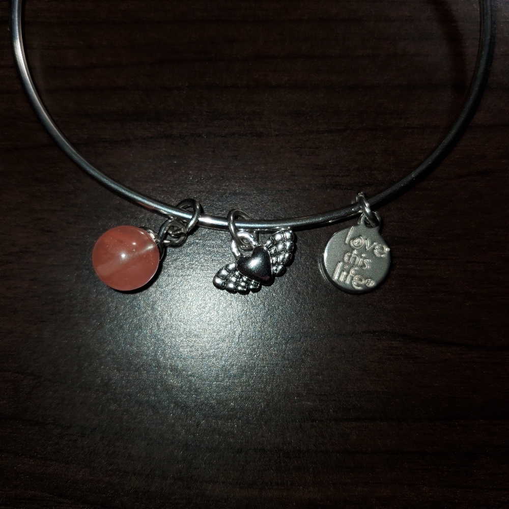 Wire Charm Bracelet with Three Charms